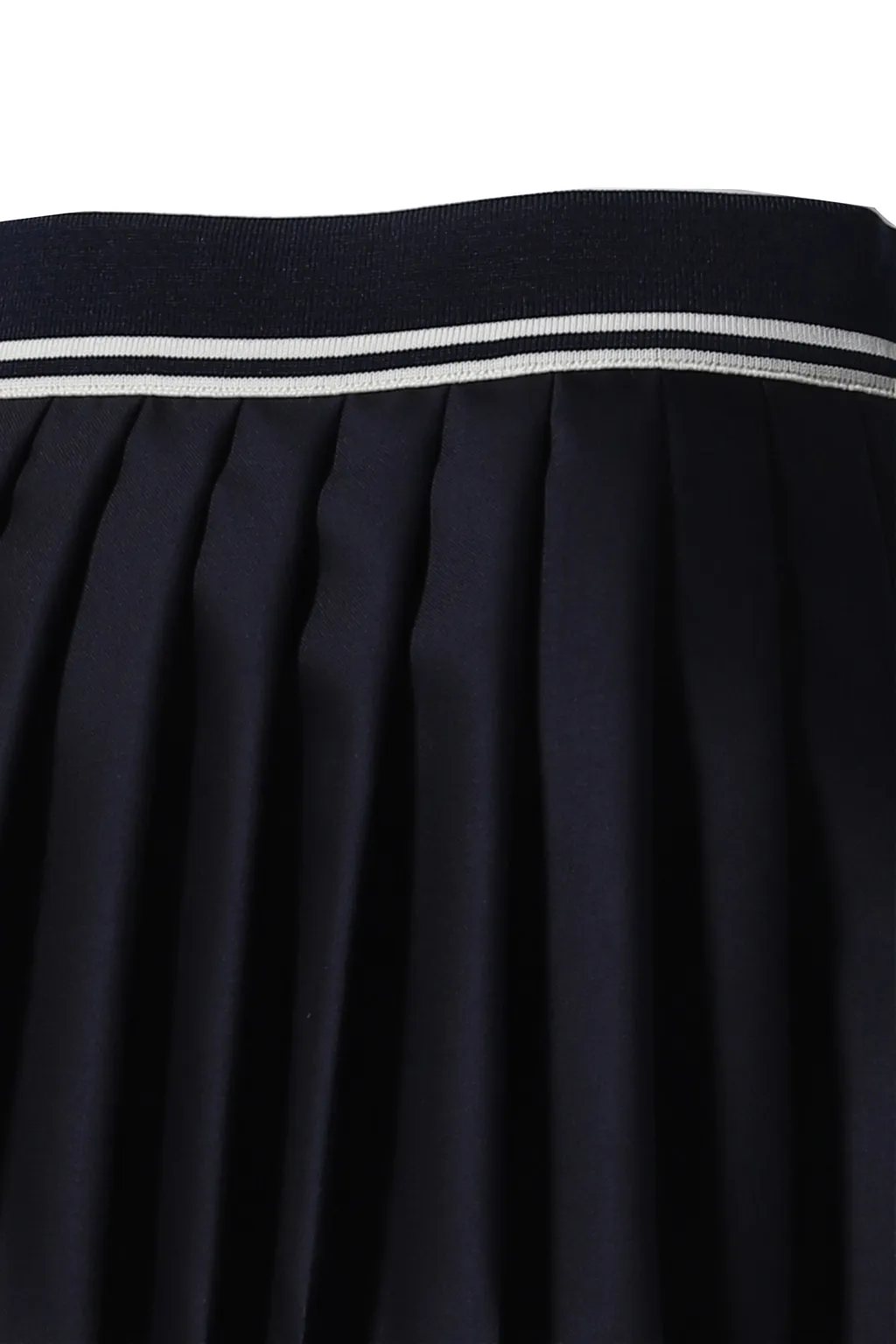 Abigail Wool Pleated Skirt / Navy Cream