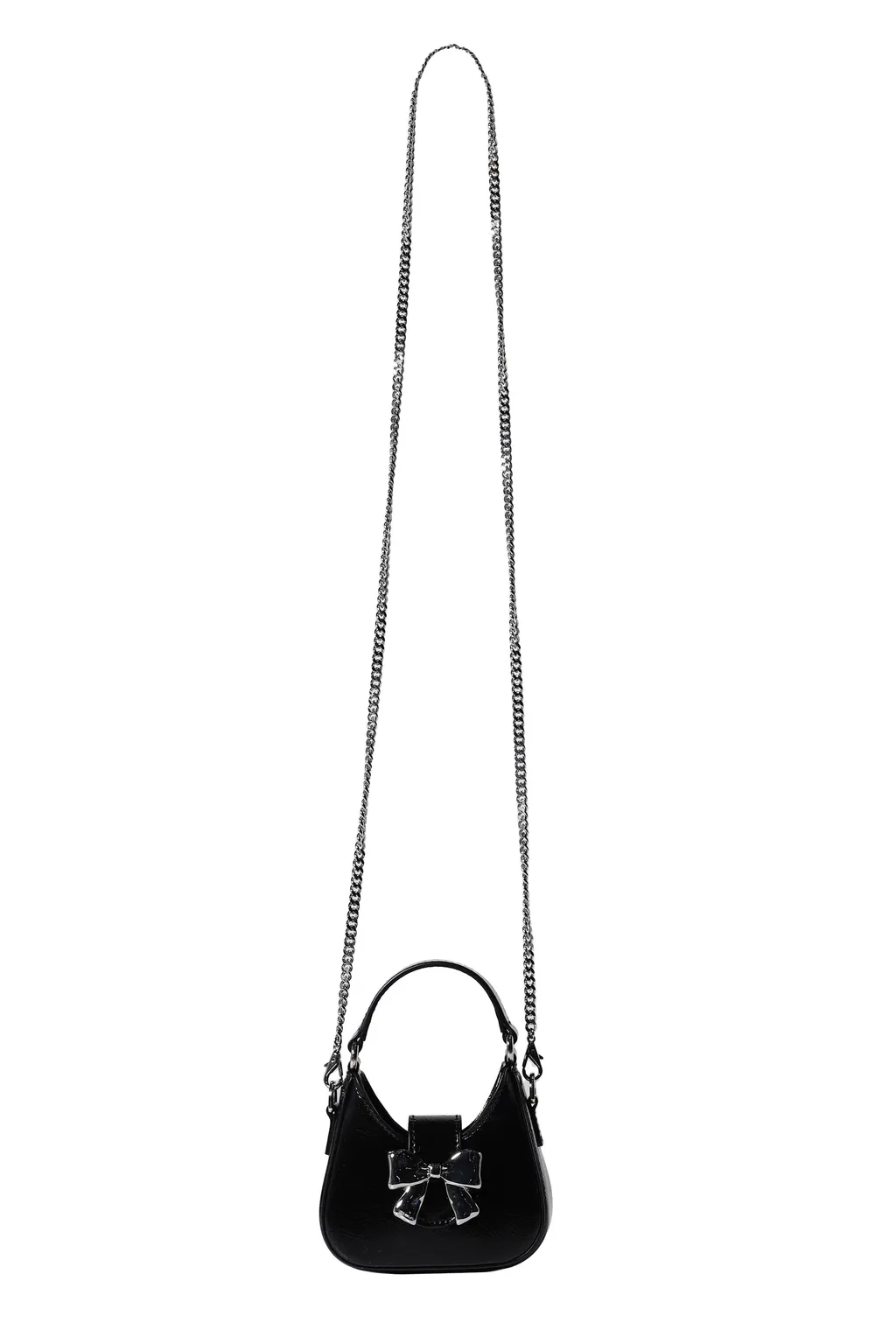 Ribbon Mini Hobo Bag / Black