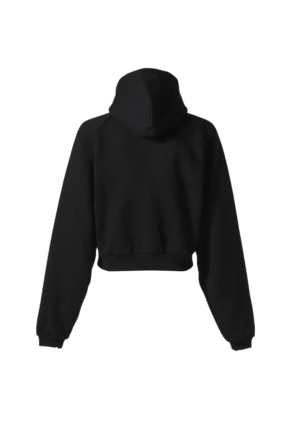 Fleece Cropped Hoodie / Black