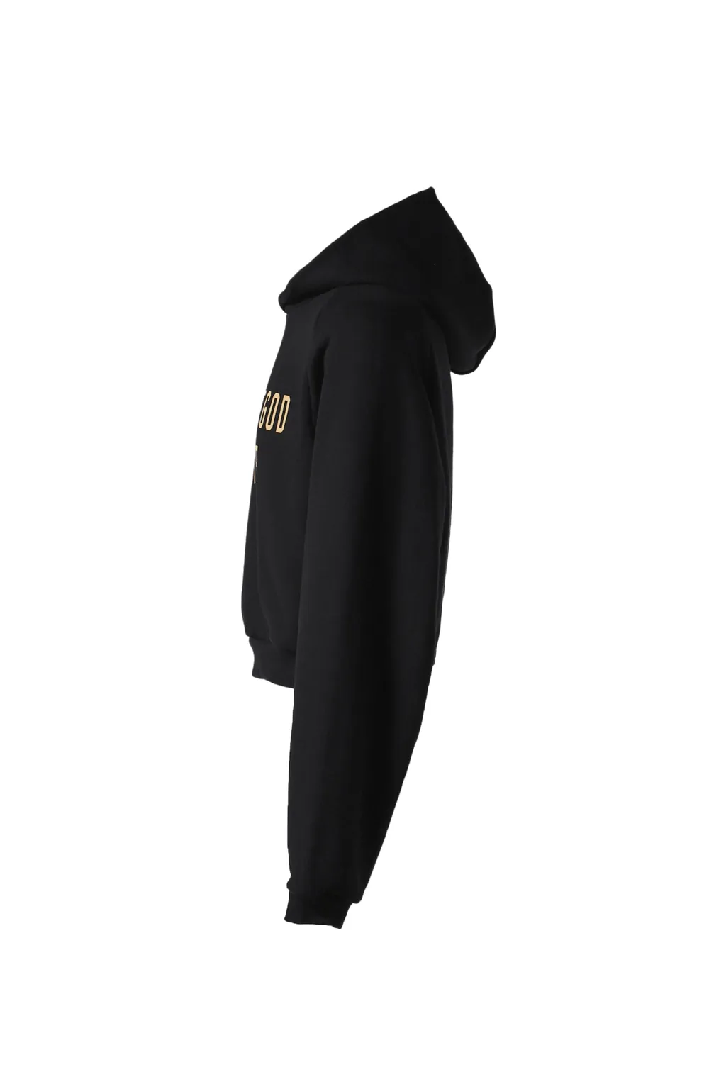 Fleece Cropped Hoodie / Black