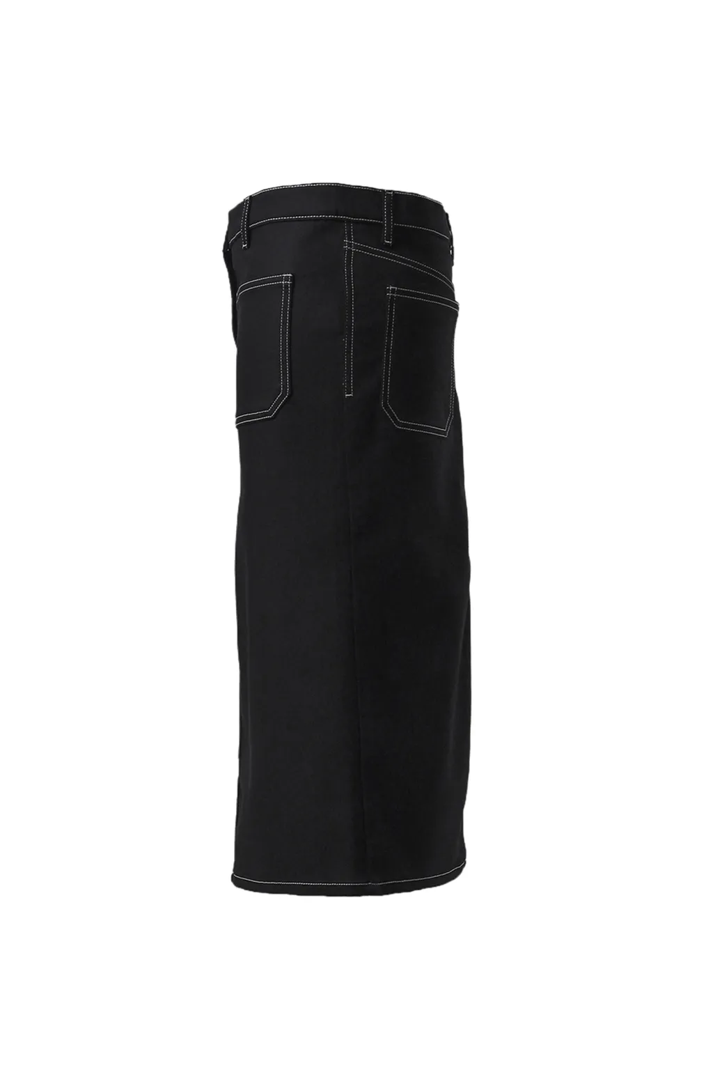2-Pocket Denim Skirt / Blk/Wht
