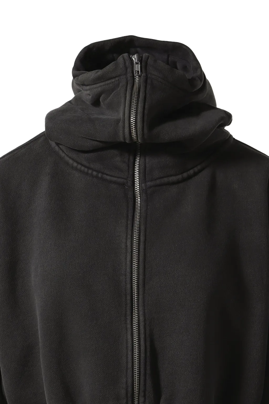 Cropped Full Zip / Washed Black