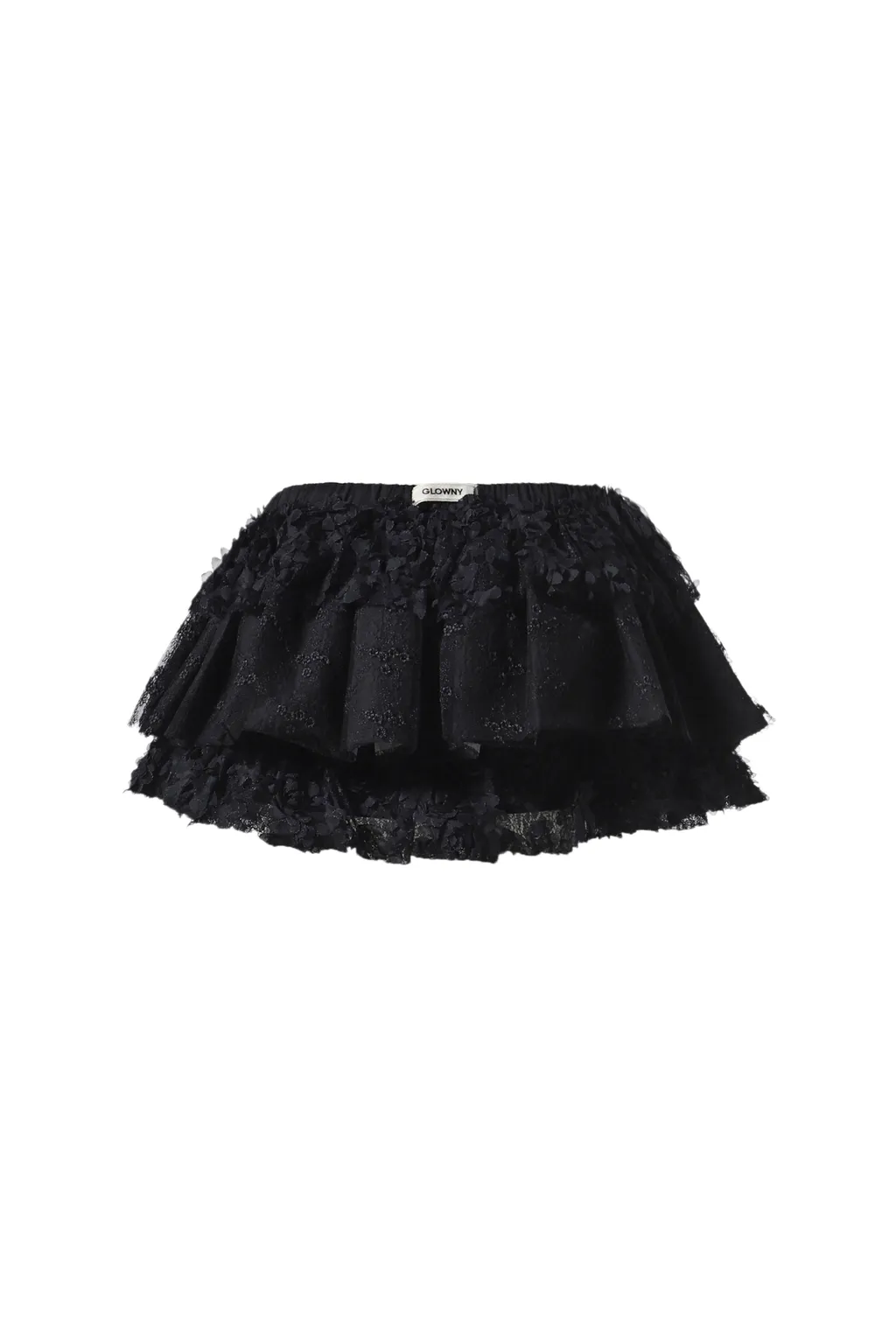 Girlfriend Lace Ruffle Mini Skirt / Blk