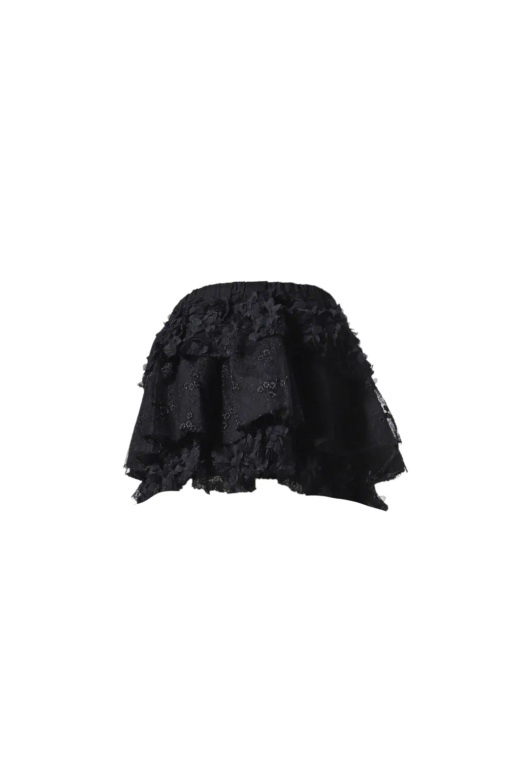 Girlfriend Lace Ruffle Mini Skirt / Blk