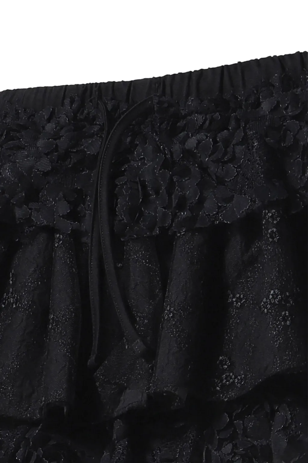 Girlfriend Lace Ruffle Mini Skirt / Blk