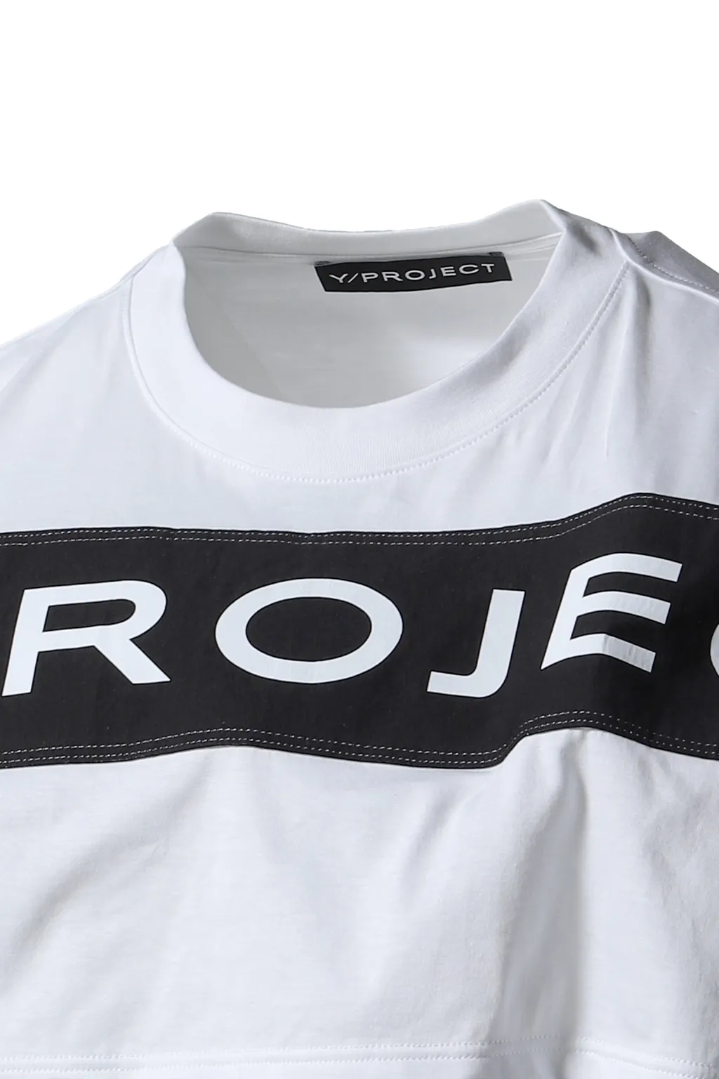 Scrunched Logo Long Sleeve Crop Top / Wht