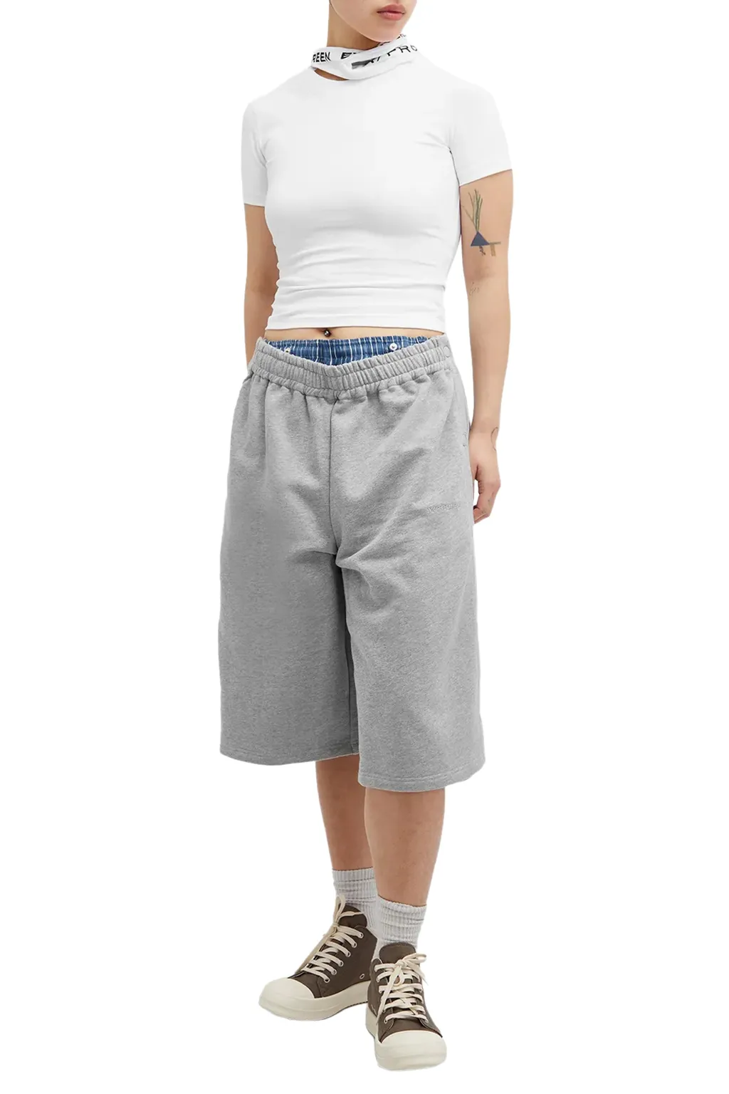 Evergreen Triple Collar Fitted T-Shirt / Wht