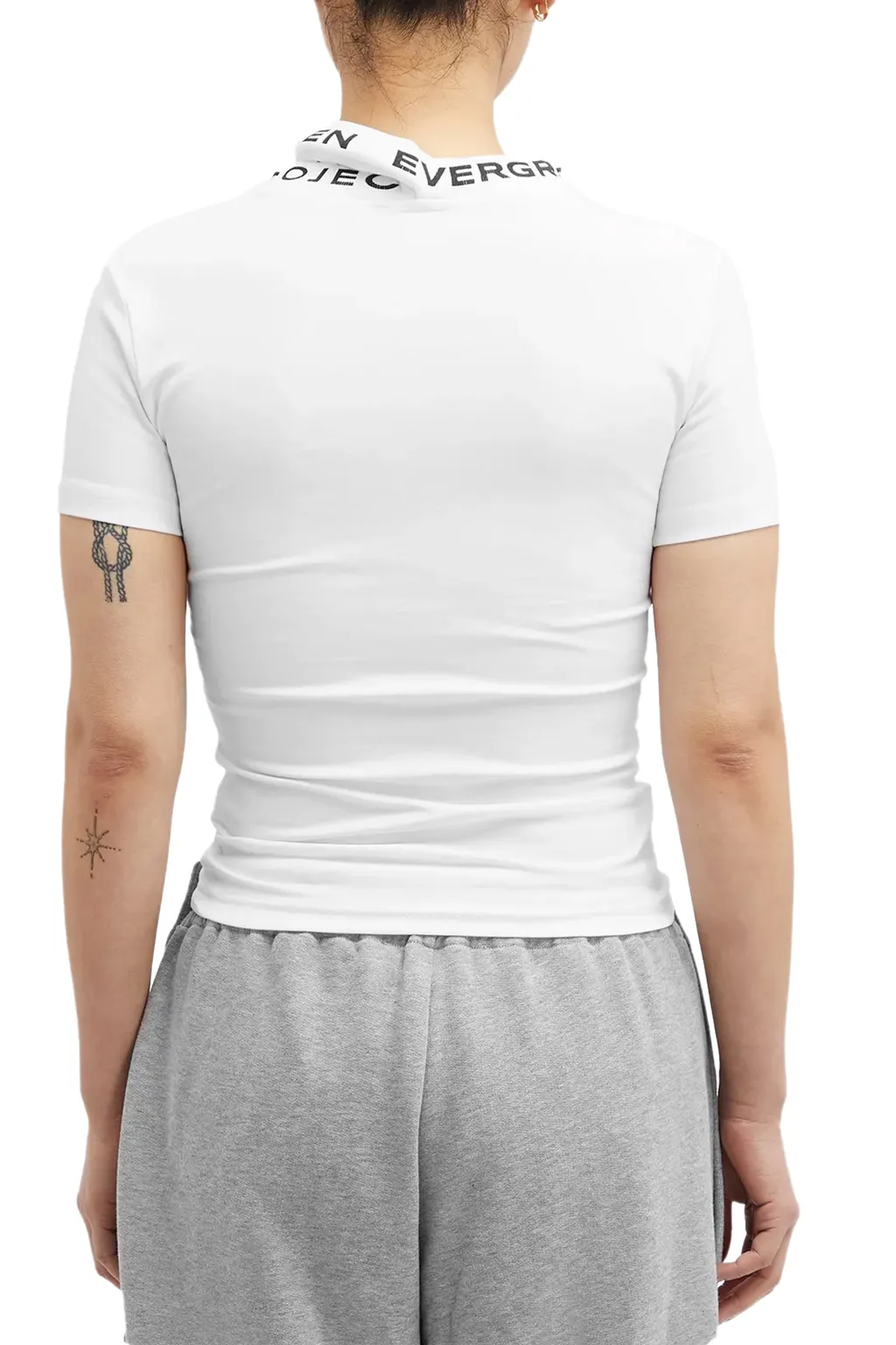 Evergreen Triple Collar Fitted T-Shirt / Wht