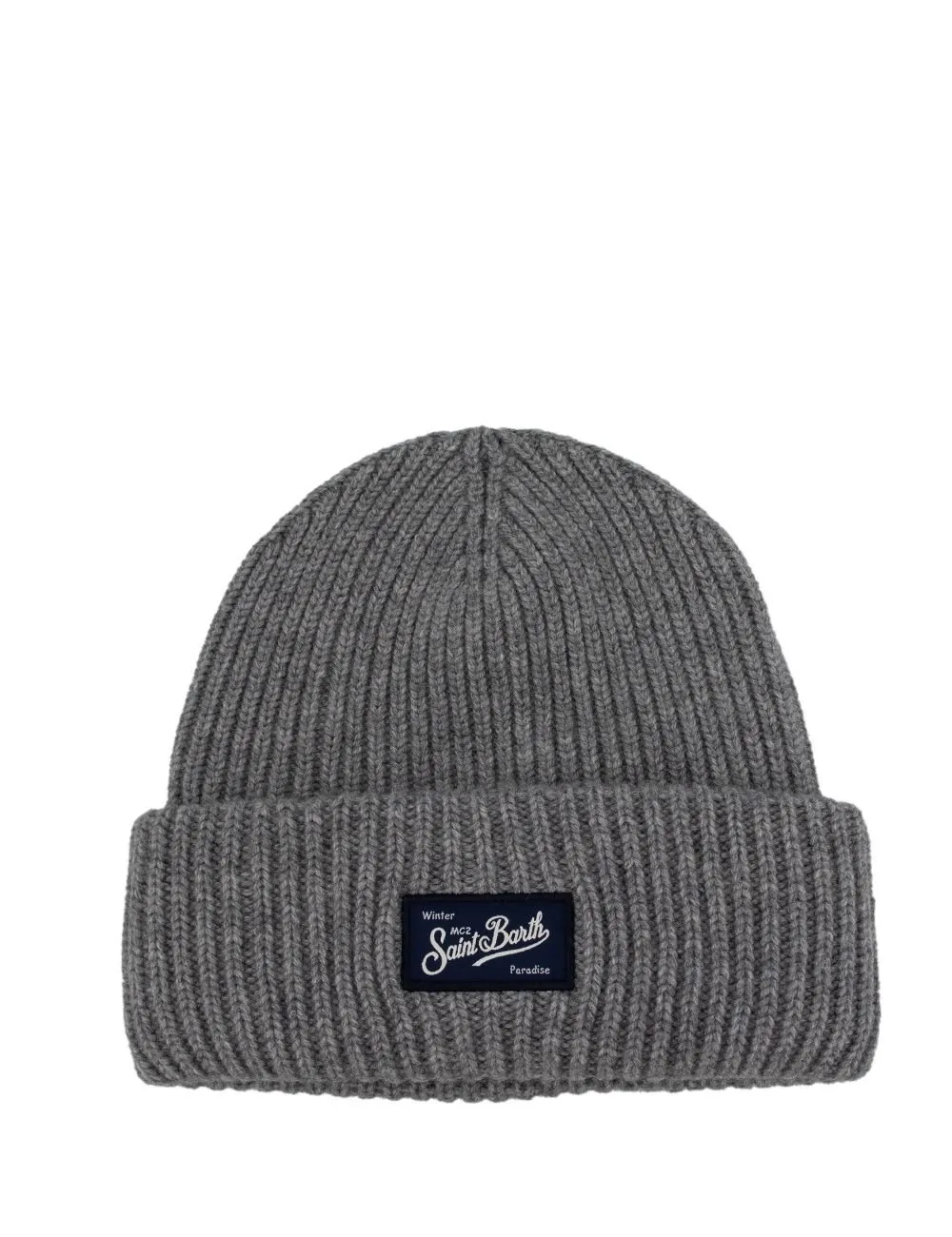 Mc2 Saint Barth Logo Patch Ribbed Beanie