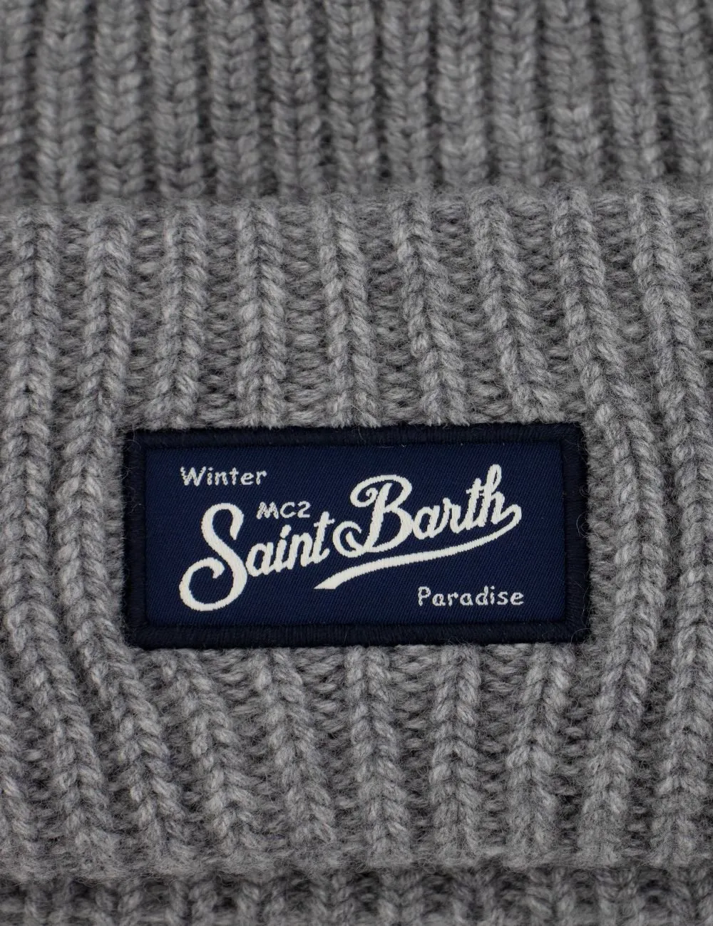 Mc2 Saint Barth Logo Patch Ribbed Beanie