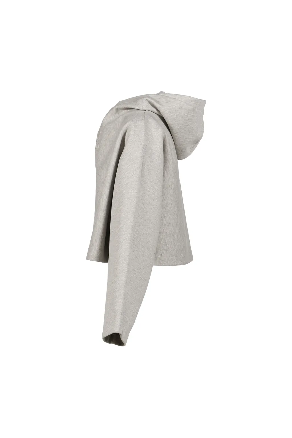 Bonded Cotton Cropped Bat Sleeves Hoodie With Embossing / Gry Gaultier