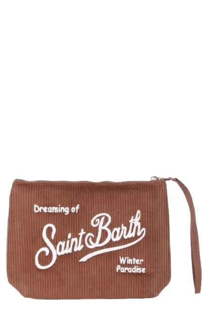 Mc2 Saint Barth Zipped Corduroy Clutch Bag