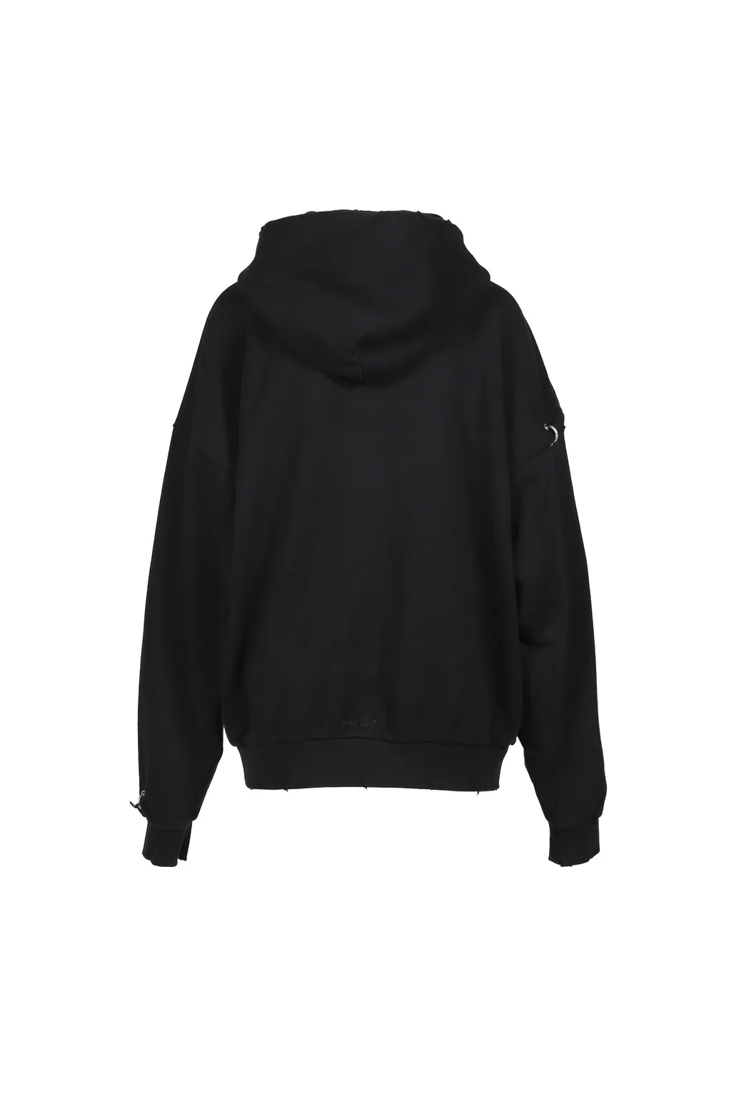 Piercing Detail Zip-Up Hoodie / Blk