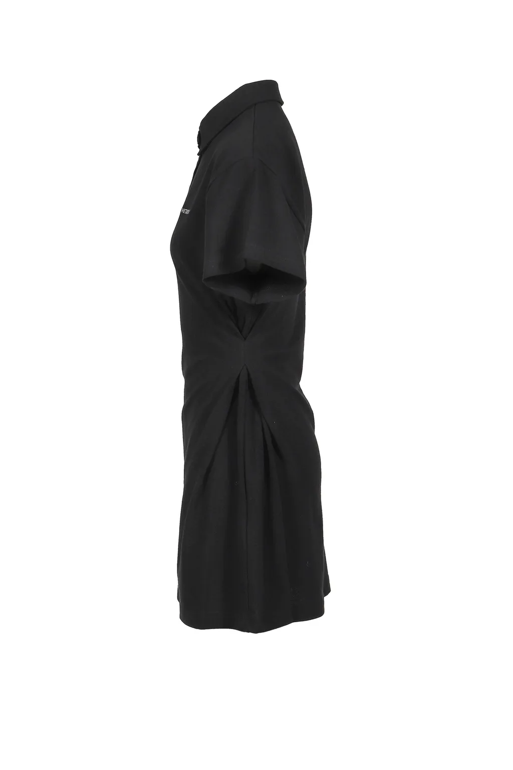 Side Pleated Polo Dress / Blk