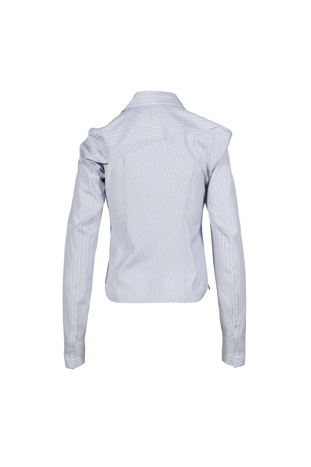 Striped Asymmetric Shirt / Blu