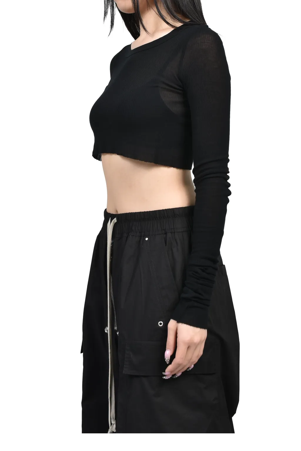 Ls Crop T / Blk