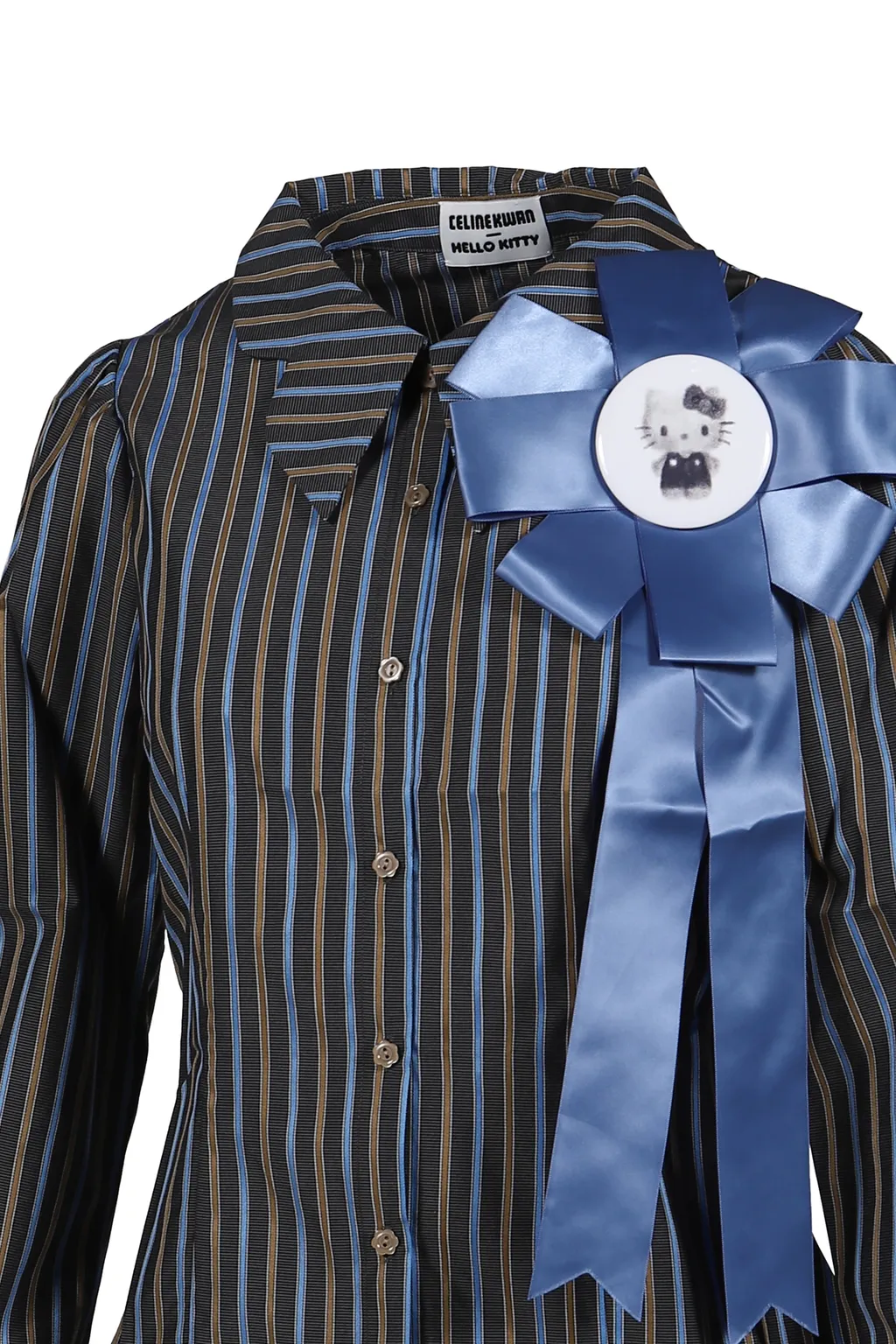 Hello Kitty Shirt / Dark Blue Stripes