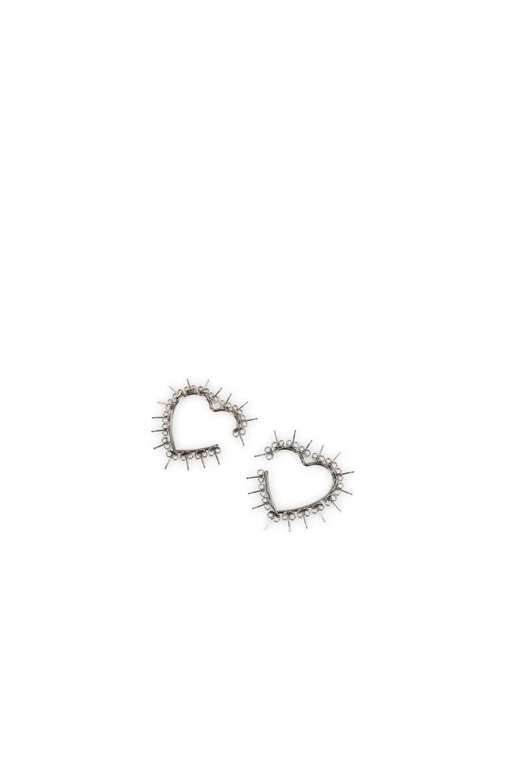 Heart Stud Hoops / Sil