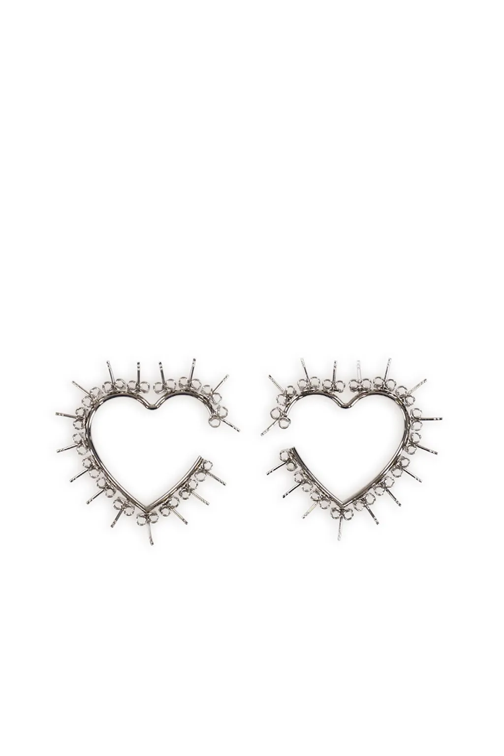 Heart Stud Hoops / Sil