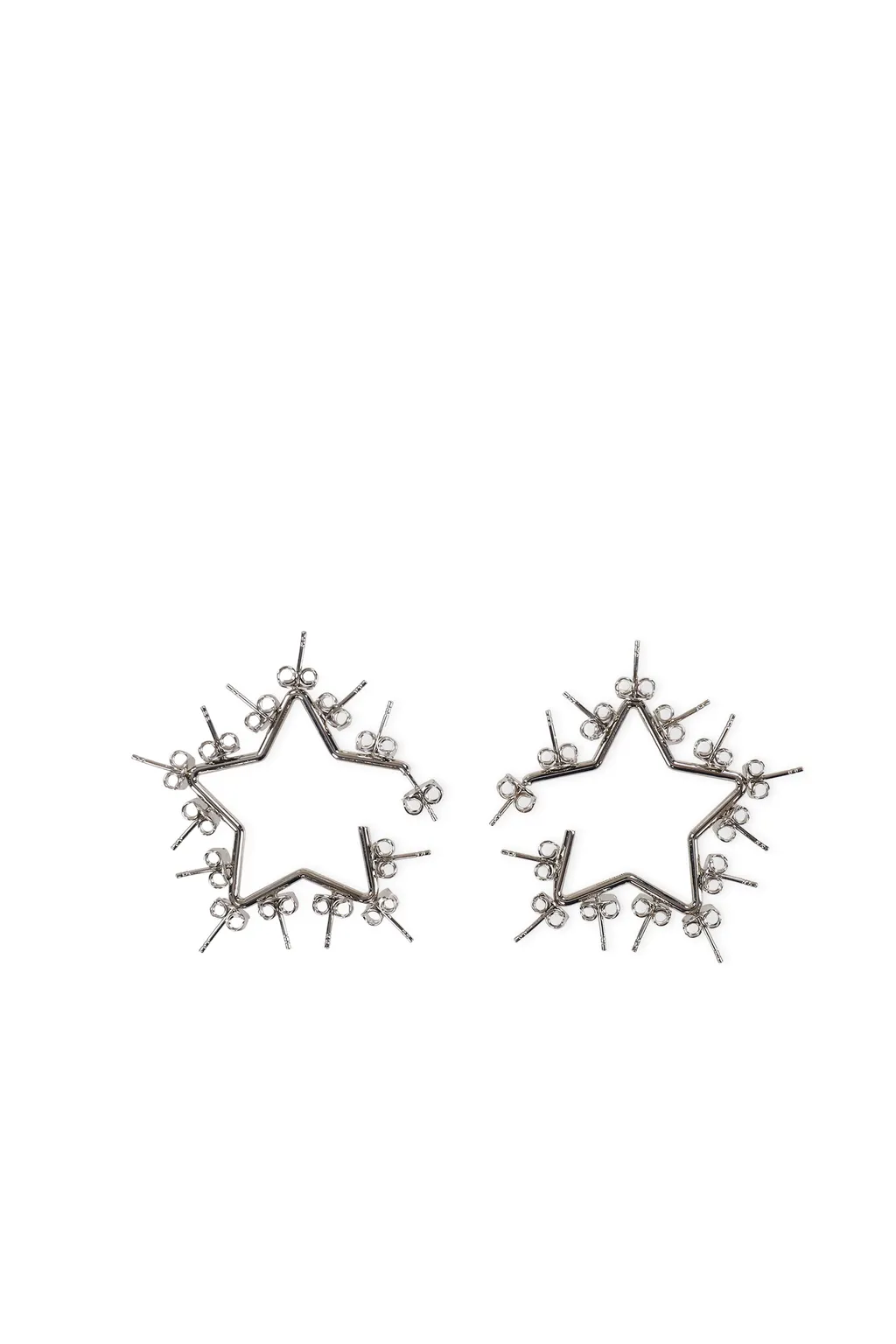 Star Stud Hoops / Sil