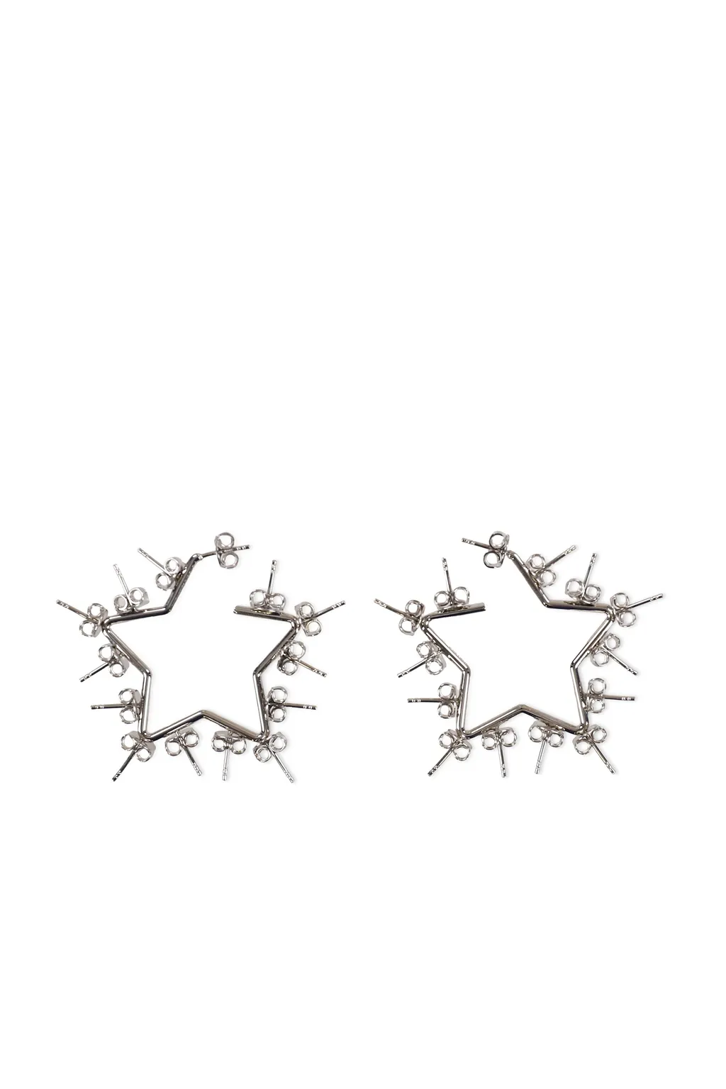 Star Stud Hoops / Sil