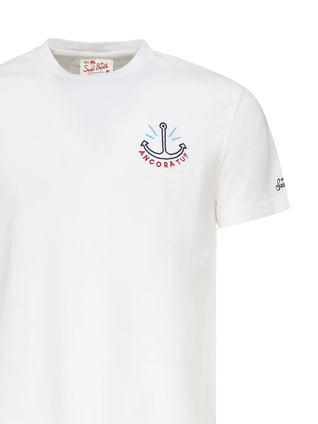 Mc2 Saint Barth Anchor Embroidered Crewneck T-Shirt