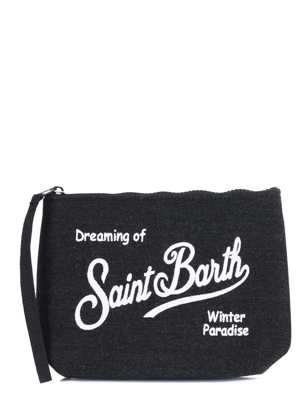 Mc2 Saint Barth Embroidered Denim Clutch Bag