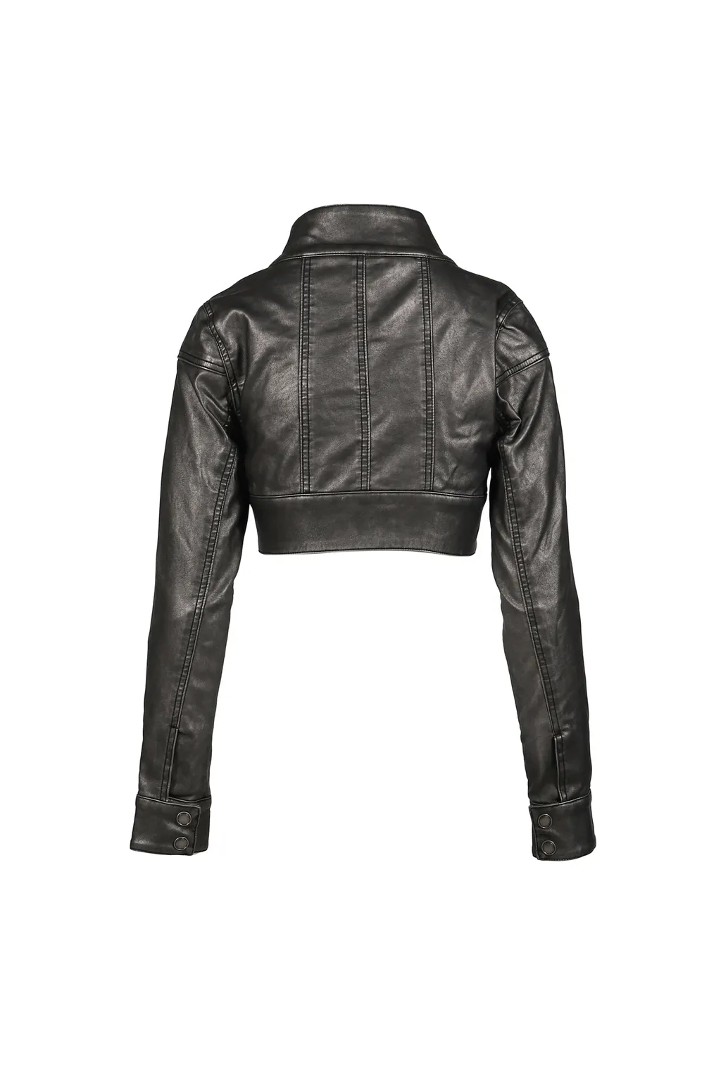 Pu Military Cropped Jacket / Blk