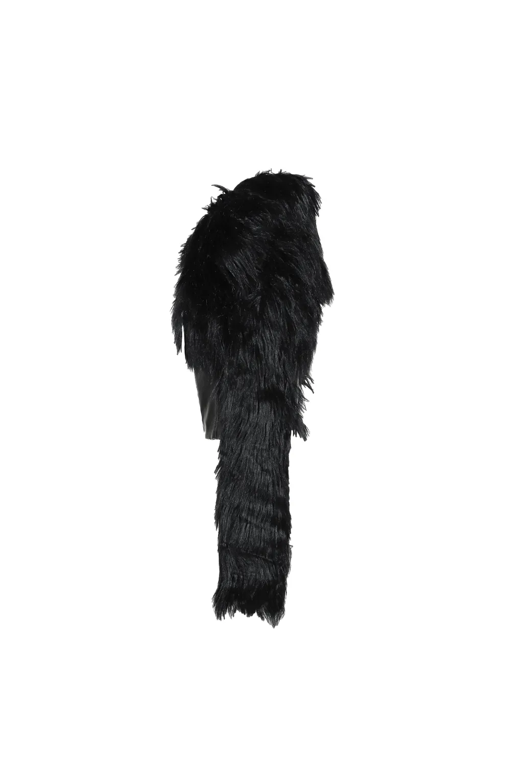 Faux Fur Cropped Jacket / Blk