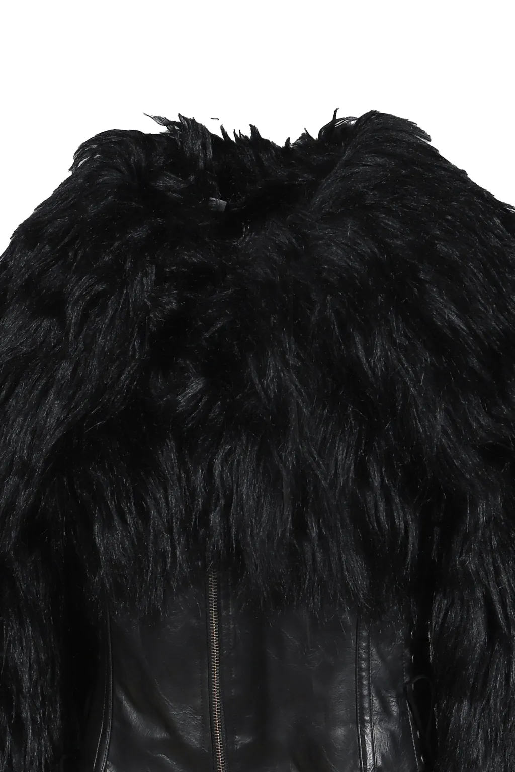 Faux Fur Cropped Jacket / Blk