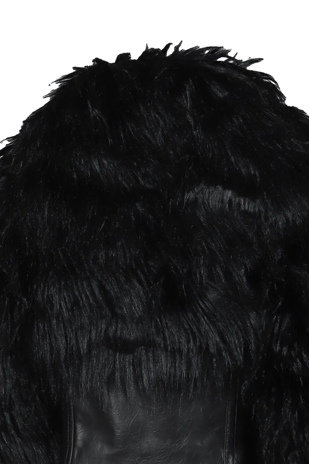 Faux Fur Cropped Jacket / Blk