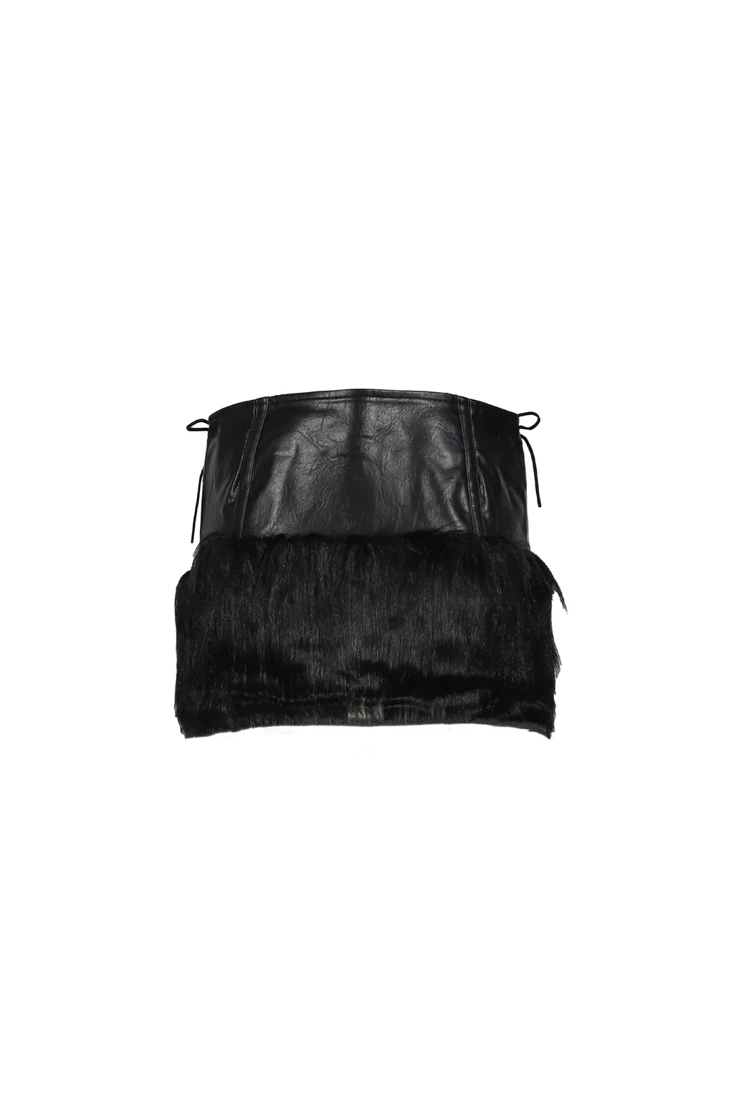 Faux Fur Cropped Skirts / Blk