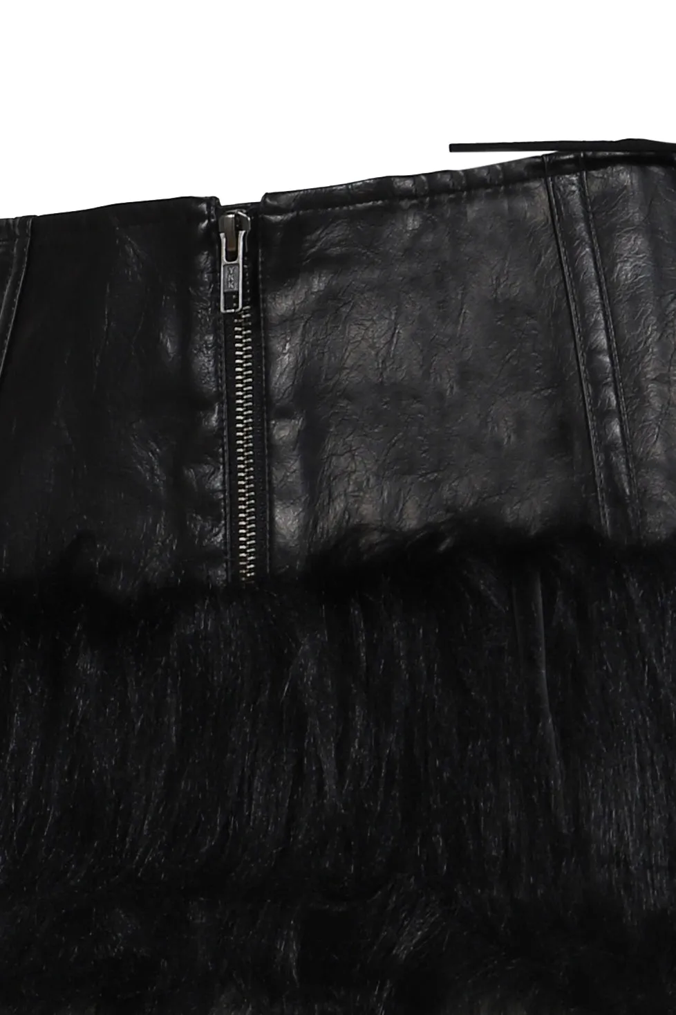 Faux Fur Cropped Skirts / Blk