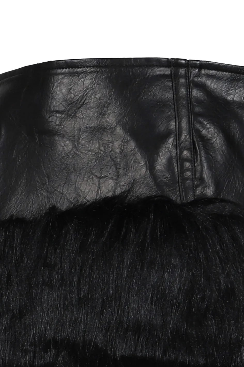 Faux Fur Cropped Skirts / Blk
