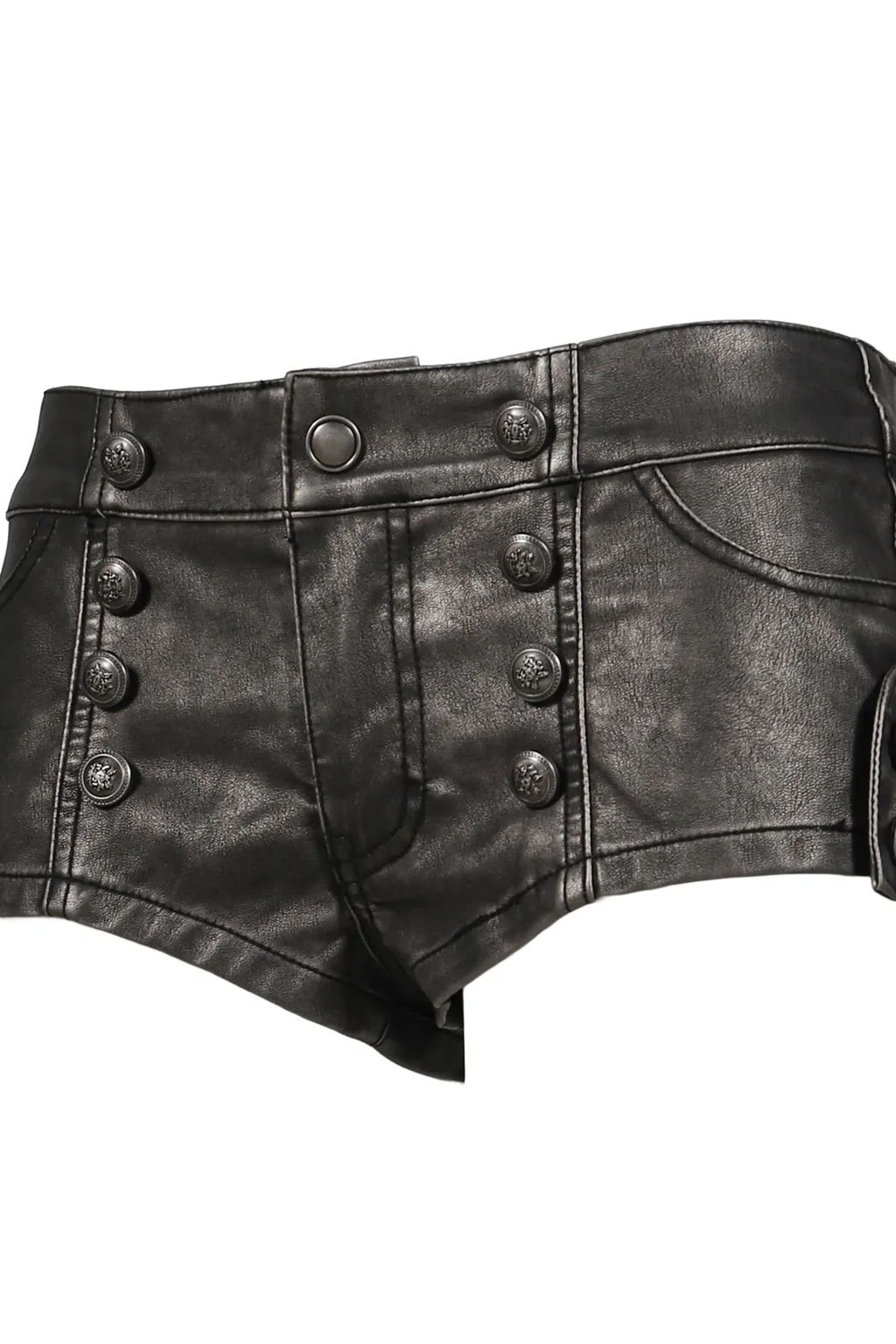 Pu Military Hotpants / Blk
