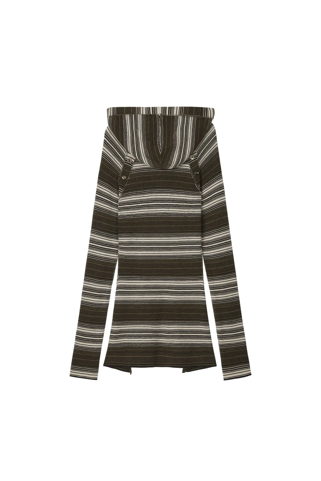 Striped Knit Sweater / Dark Brw Bei