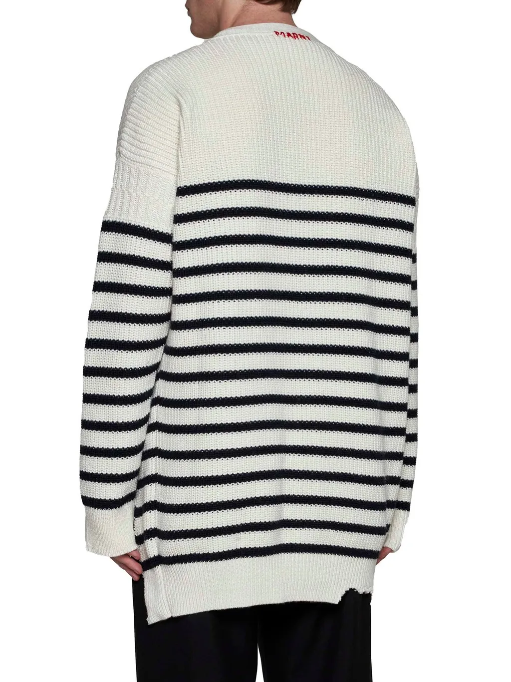 Marni Destroyed Striped Knit Cardigan
