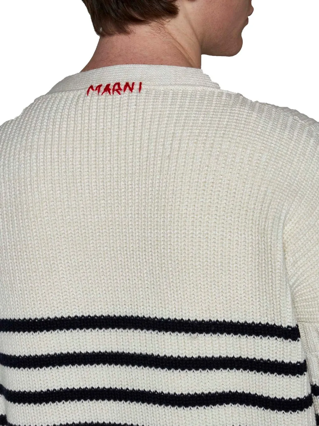 Marni Destroyed Striped Knit Cardigan