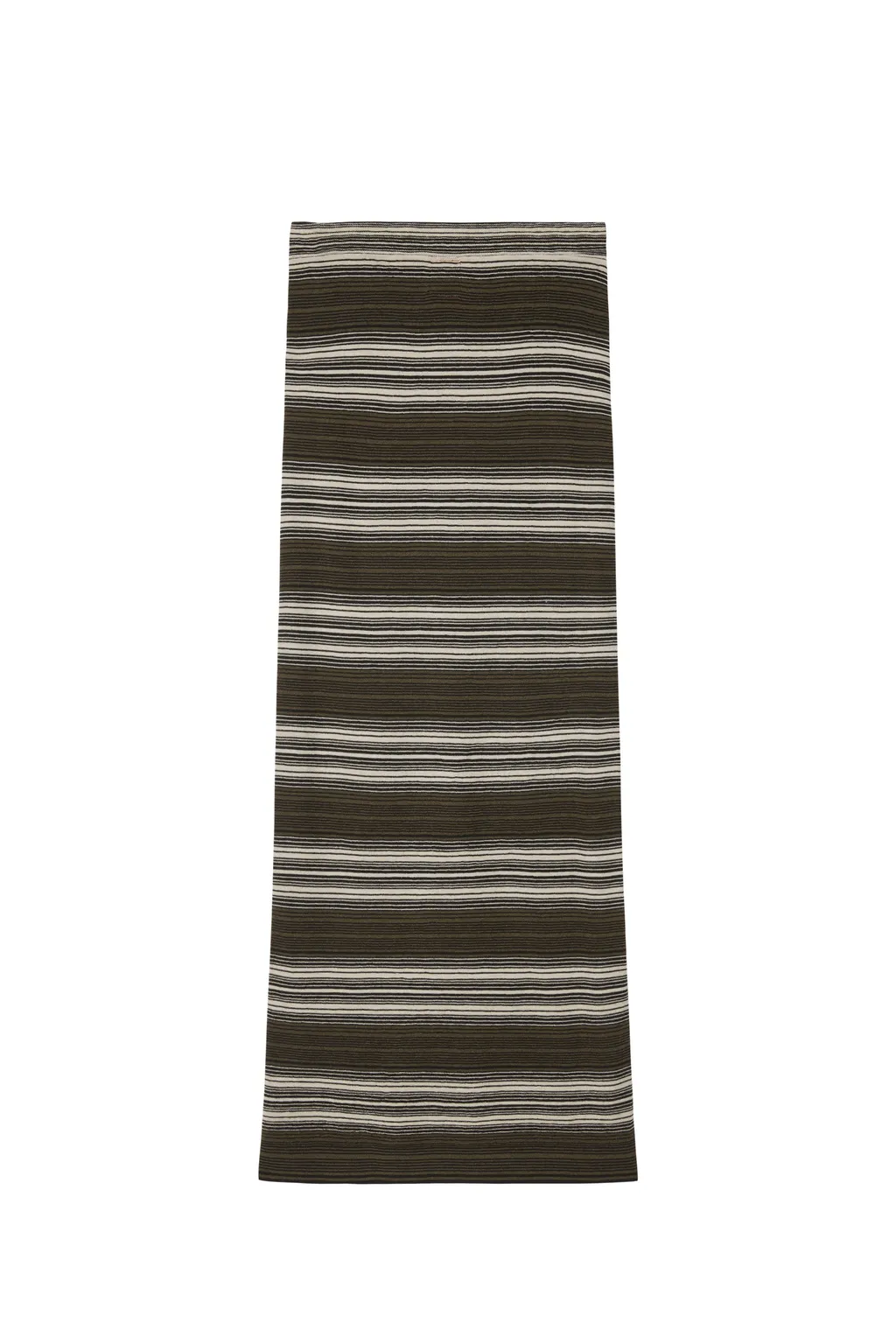 Striped Knit Maxi Skirt / Dark Brw Bei