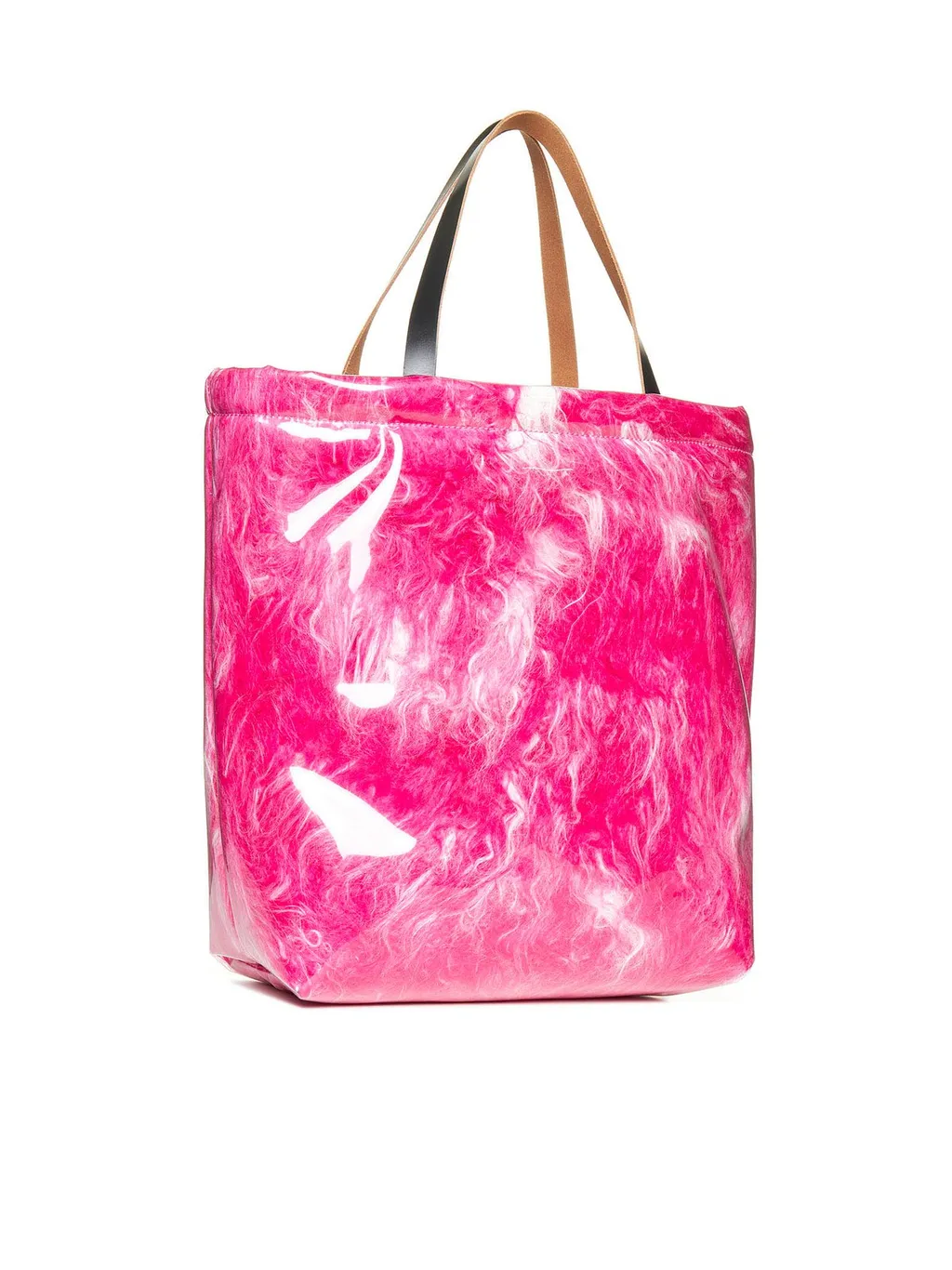 Marni Logo Patch Shearling Tote Bag