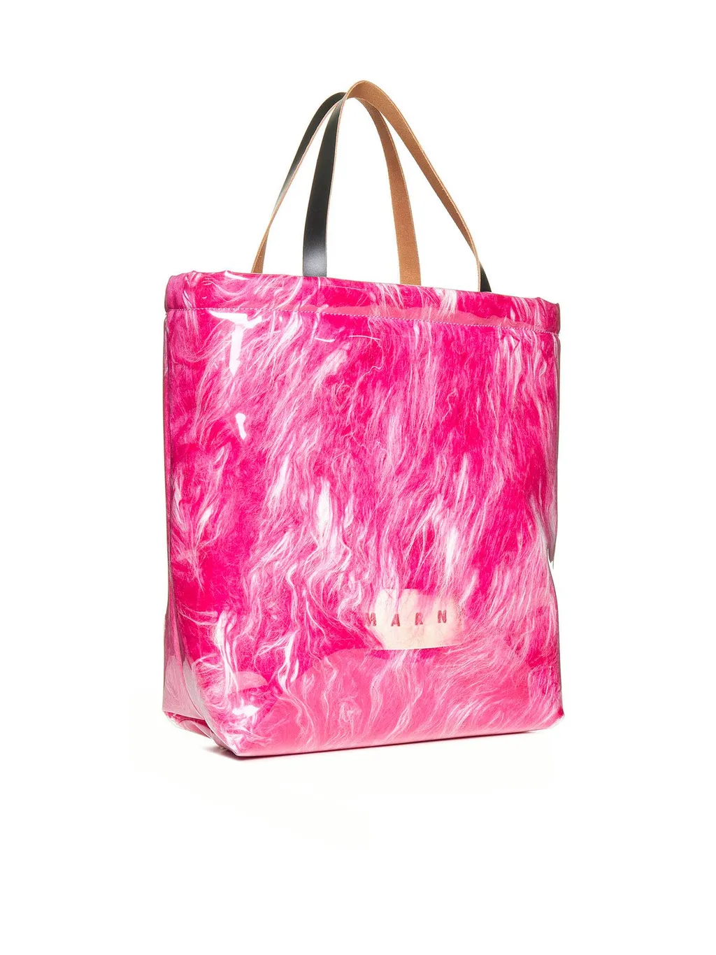 Marni Logo Patch Shearling Tote Bag