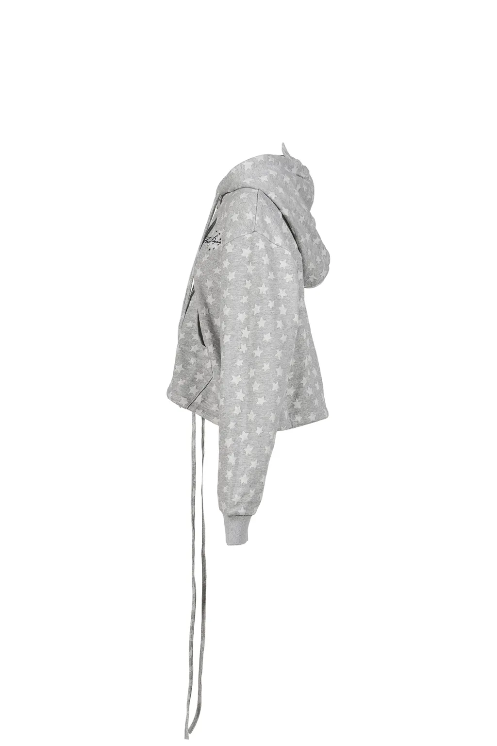 Star Jacquard Hooded Sweatshirt / Gry