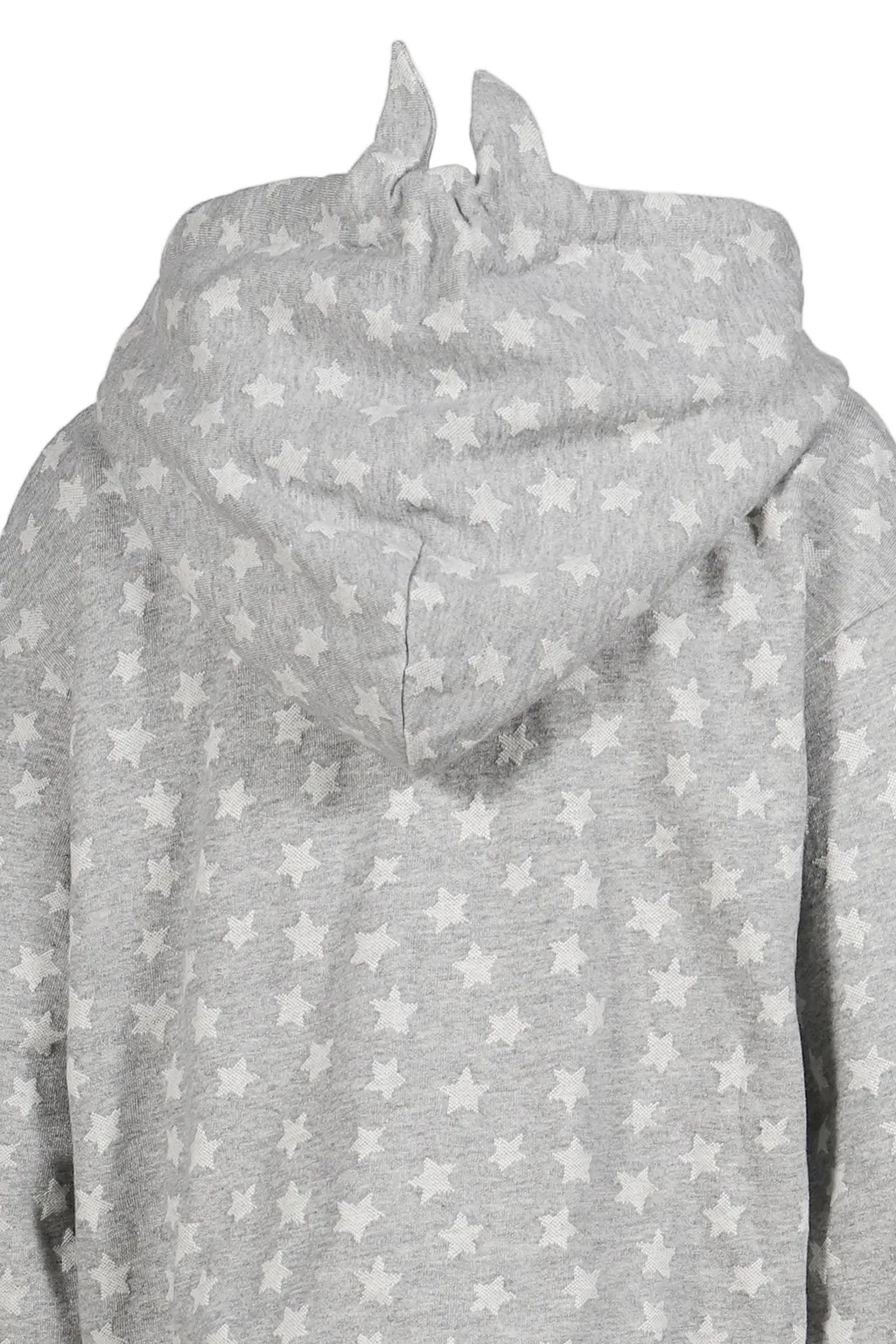 Star Jacquard Hooded Sweatshirt / Gry