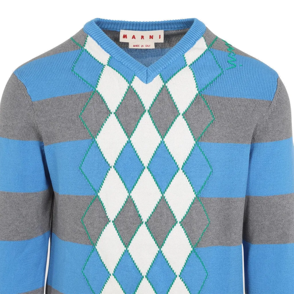 Marni Argyle Motif Striped Jumper