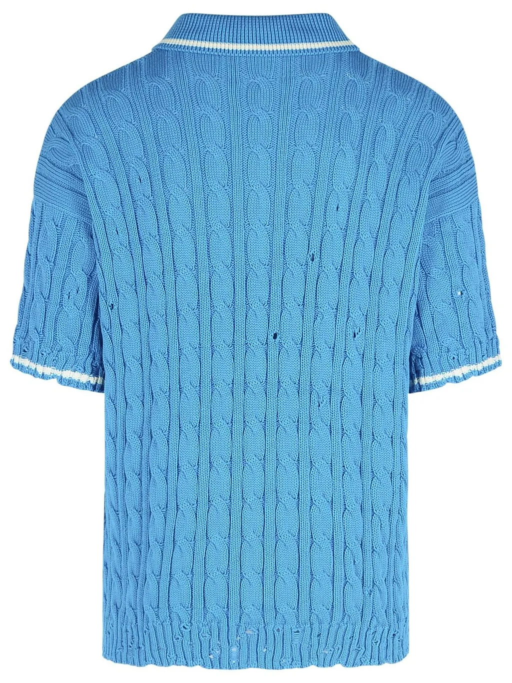 Marni Logo Embroidered Cable-Knit Polo Shirt