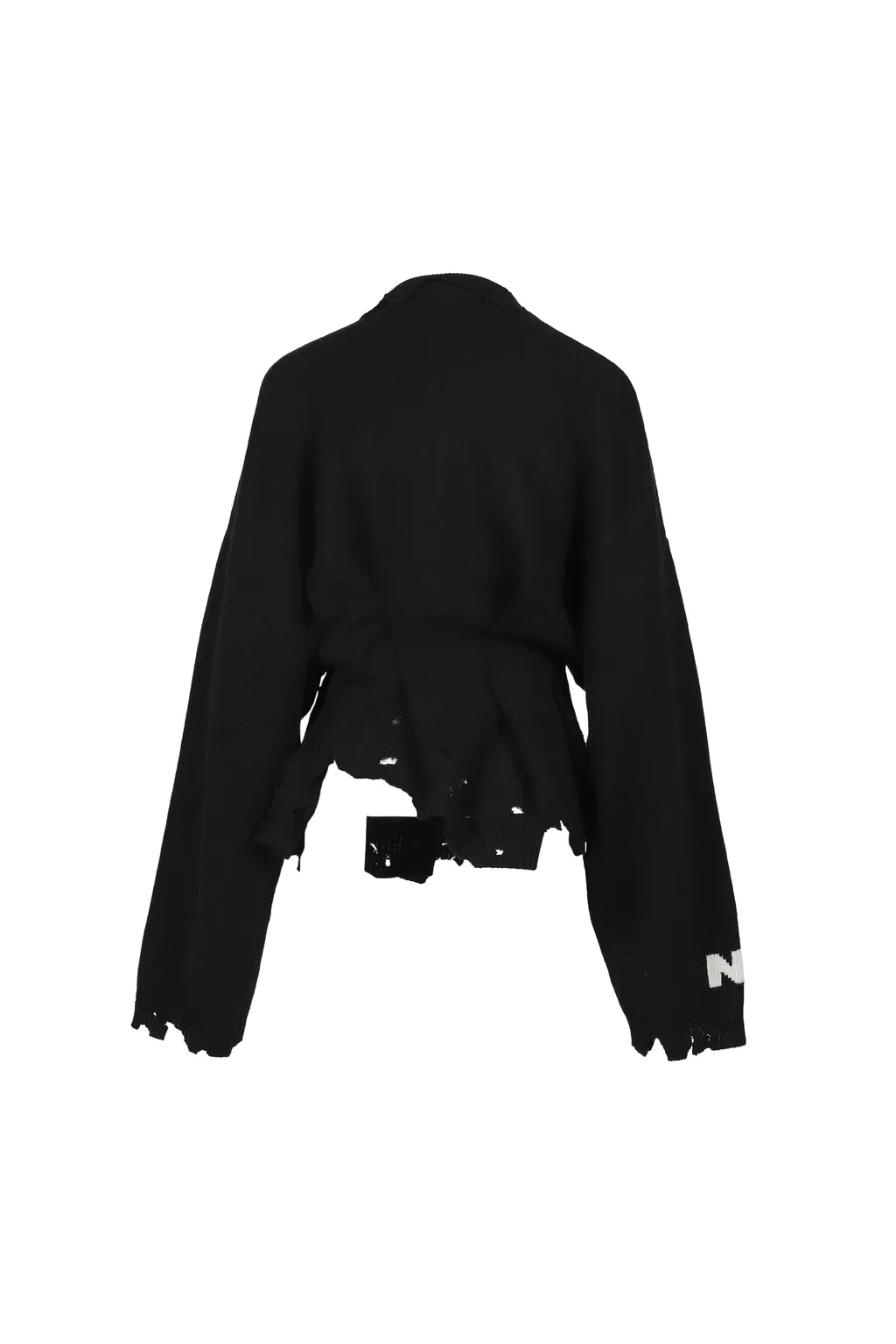 Distressed Cardigan / Blk