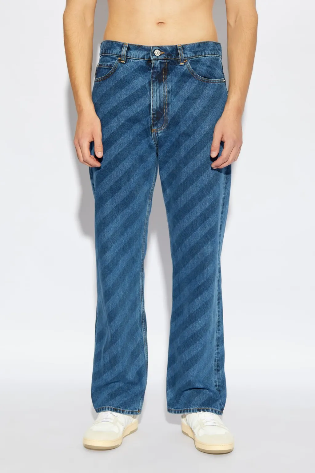 Marni Striped Straight-Leg Jeans