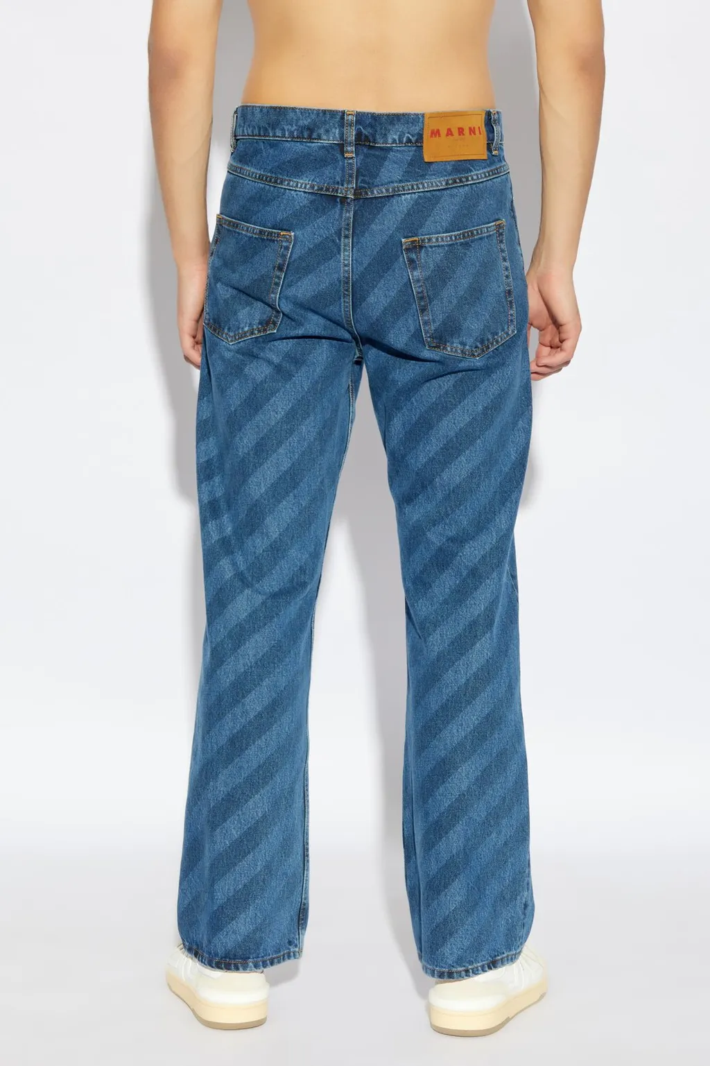 Marni Striped Straight-Leg Jeans