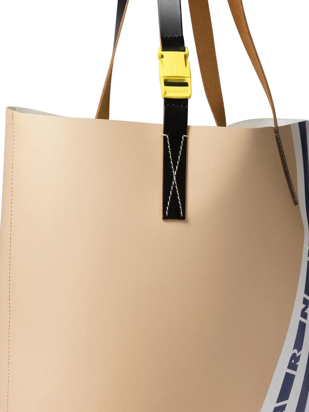 Marni Logo Printed Striped Tote Bag