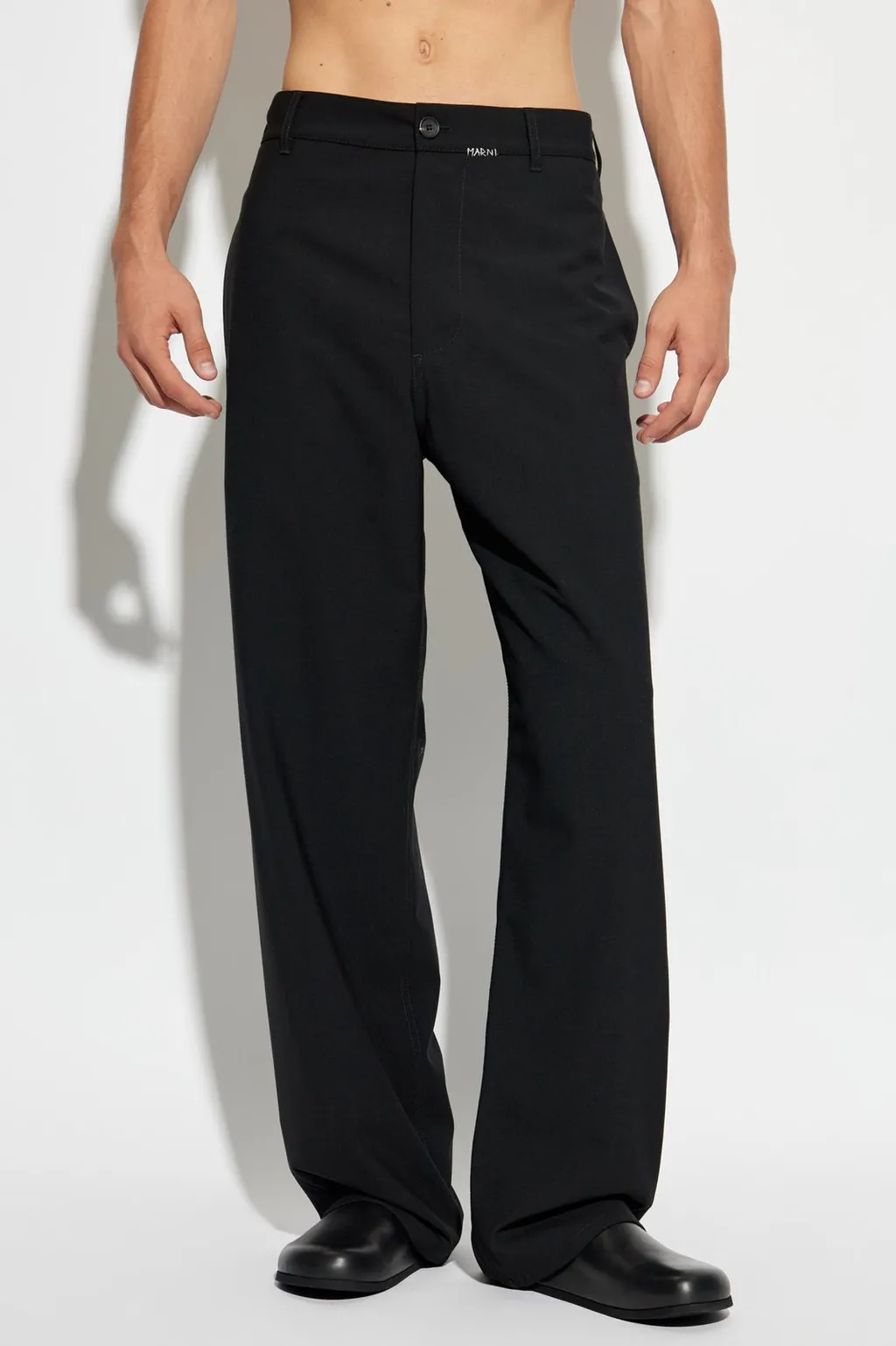 Marni Logo Embroidered Tailored Trousers